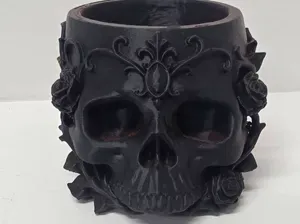 Gothic Skull Planter / Pen Holder / Desk Organizer