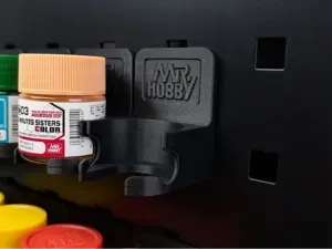 Mr. Hobby paint bottle holder for square pegboard