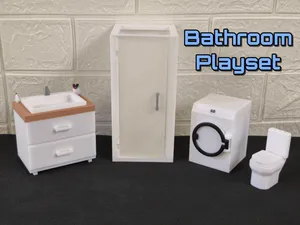Bathroom Playset (Dolls, Toys and Dioramas)
