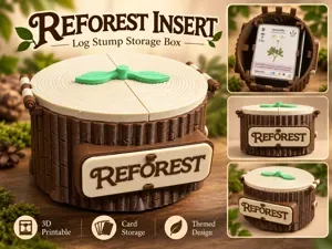 REFOREST Caja tronco Inserto para juego de cartas