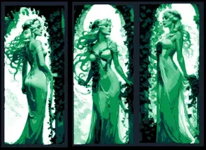 Set of Bookmarks - The Queen of the Forest - the Lady in Green