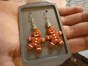 Articulated Gingerbread Man Earrings