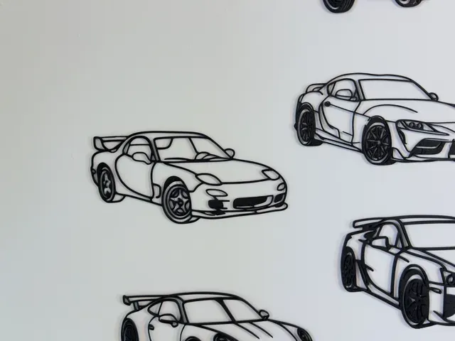 2D Wall Art of 1997 Mazda RX-7 (LARGE) — Image 2 of 4