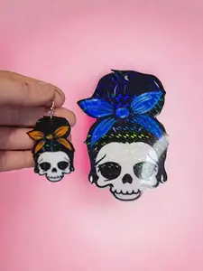 Girl Skull Earrings & Wall Art