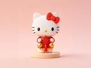 手持中国结的hellokitty-中国春节特别款-农历新年儿童女孩涂色玩具
