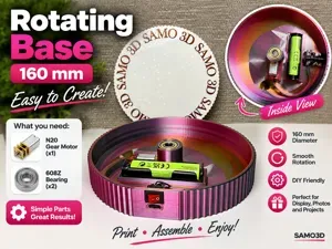 160mm Rotating Display Base – 360° Turntable