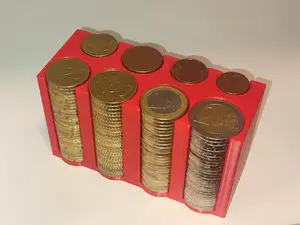 Desk euro coin box
