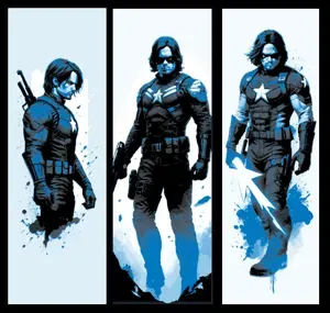 Fan Art - Set of 3 Bookmarks - Marvel's the Winter Soldier from Movies and Comics