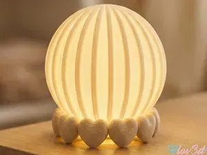Heart Base Ribbed Globe Tealight Lamp