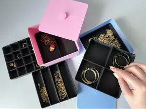 Jewelry Box with Multi-Level Stackable Trays
