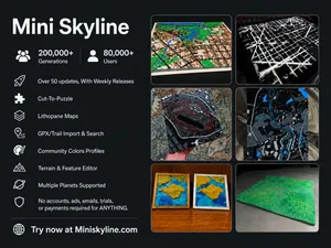 Mini Skyline: Real City / Planet to 3D Print