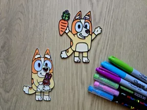 Bluey Bingo Easter Carrot Bunny DIY Coloring Set