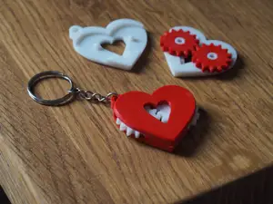 Mini Gear Heart Fidget Keychain