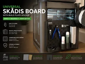 Smart Skadis Organizer/Wall Bambu +2.Plate Holder