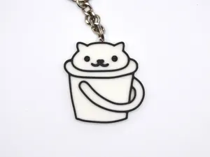 Neko Atsume Bucket Cat Cute Keychain Key Chain Key