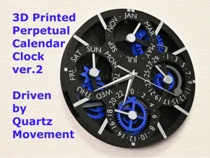 3D Printed Perpetual Calendar Clock Ver. 2