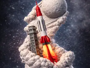 Rocket Launch Diorama