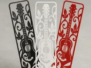 Guitar Cutout Bookmark | Fast Single-Color Print