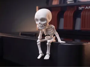 Cute Sitting "Thinker" Skeleton - Desk Pet