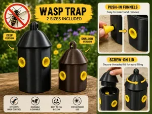 Wasp Trap – 2 Sizes & Removable Funnels