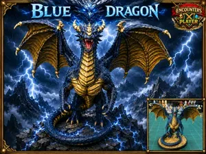 Young Blue Dragon: DnD D&D Pathfinder Mini