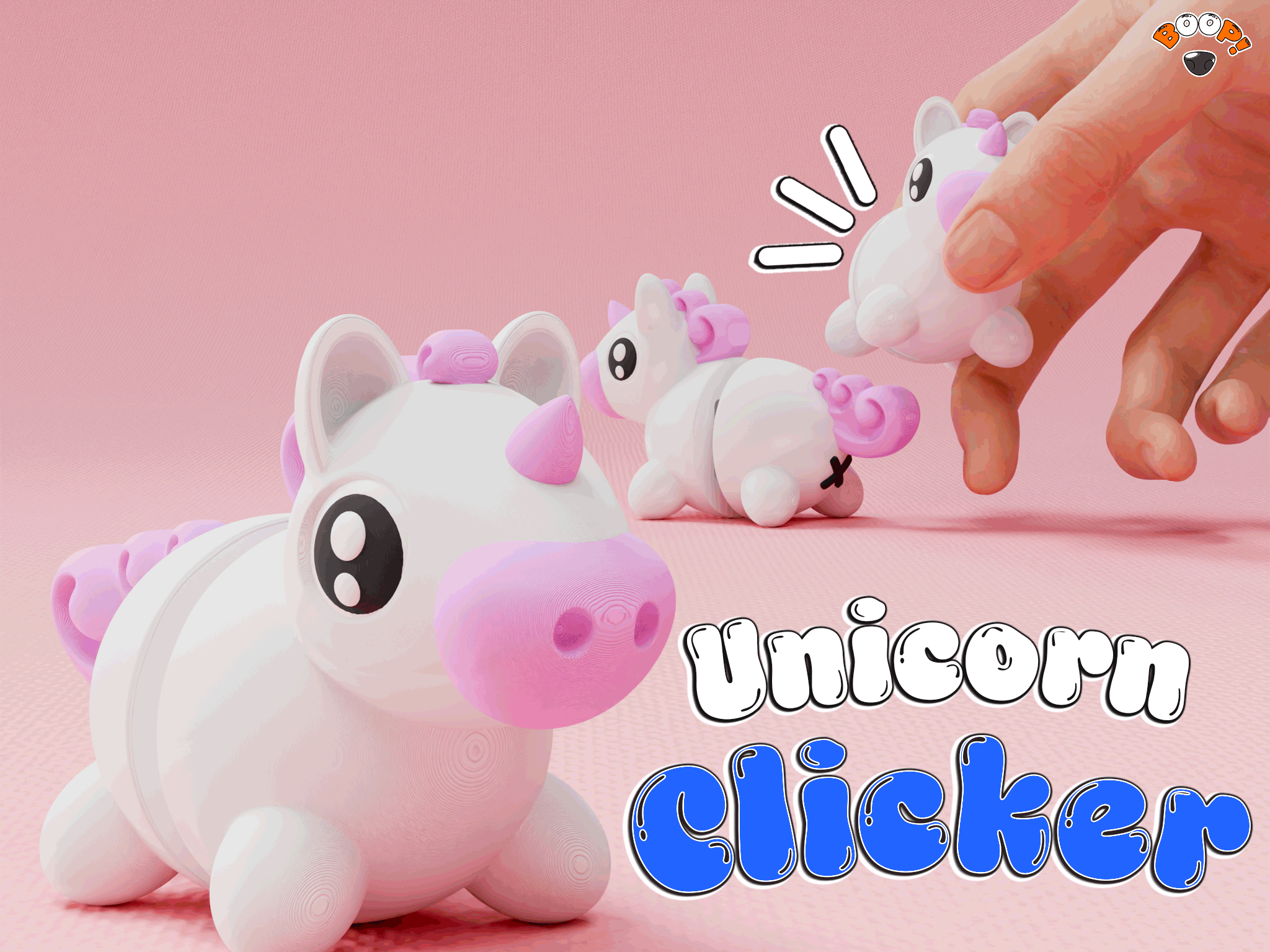 Unicorn Fidget Clicker + Keychain