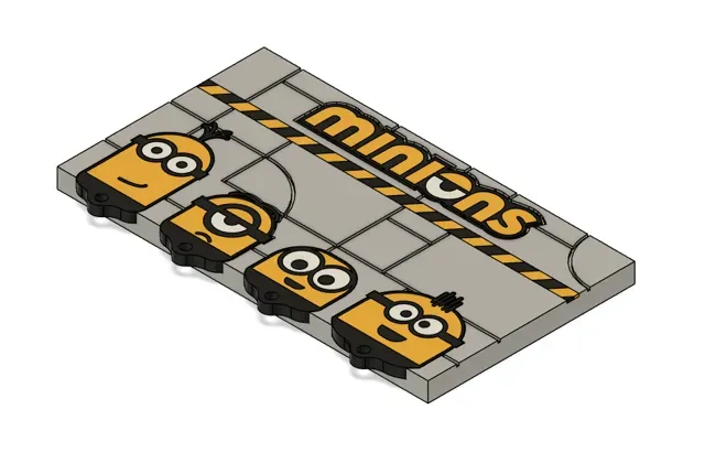Minions-Themed Keychain Set & Magnetic Wall Holder — Фото 4 из 4