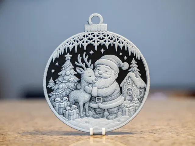 Christmas Bauble / Ornament Santa with Reindeer — Фото 6 из 6
