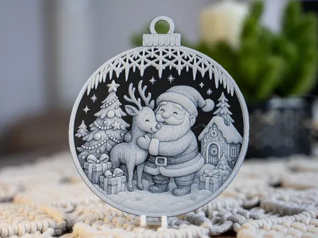 Christmas Bauble / Ornament Santa with Reindeer — Фото 3 из 6