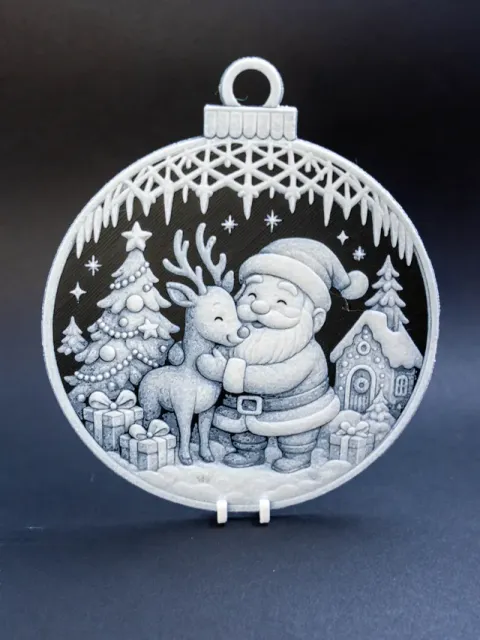 Christmas Bauble / Ornament Santa with Reindeer — Фото 2 из 6