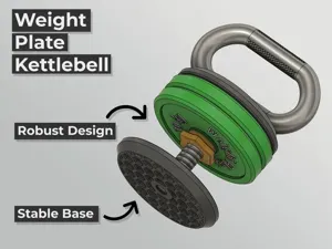 Weight Plate Kettlebell with Stable Base
