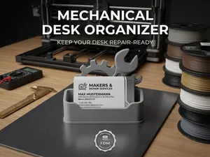 Mechanic Business Card Holder Desk Organizer