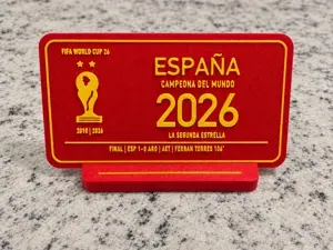 Spain 2026 World Cup Desk Plaque (2-Color, No AMS)