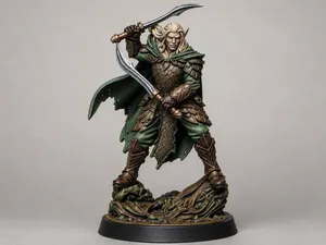 Druid/Ranger Elf Male D&D Miniature (45mm)