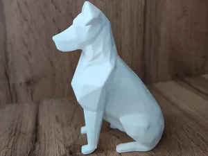 Low-Poly Sitting Dog