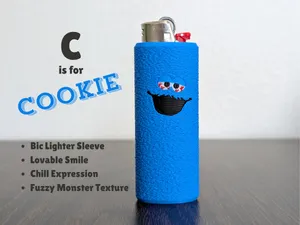 Bloodshot Cookie Monster Bic Lighter Sleeve