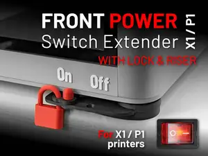 X1/P1 Front Power Switch Extender - V2 with lock