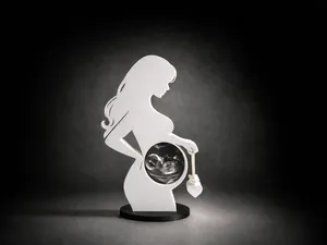 Schwangere Frau – 3D Druck Deko mit Fotoeinsatz