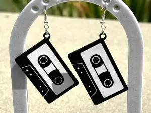 Cassette tape earrings