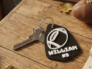 Football Keychain – Custom Name