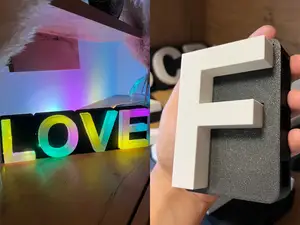 3D Buchstabe „F“ – modular, LED-fähig & A–Z Serie