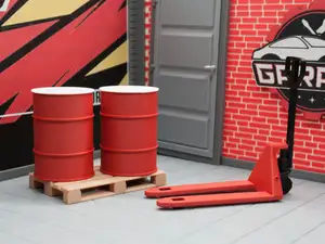 Miniature Hand pallet Jack set, diorama scale 1:18