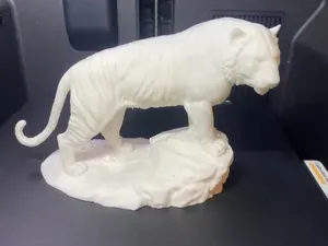 Realistic Tiger on Rock Detailed Animal Figurine