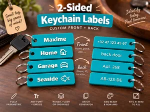 2-Sided Custom Keychain Label - Bag tag