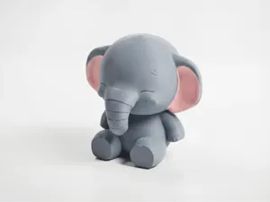 Plush Elephant Chibi Figurine Cute 3D Printable