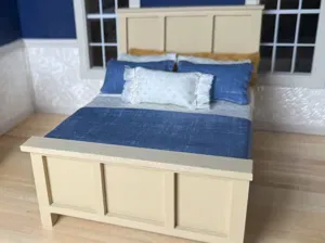 Rustic Dollhouse Queen Bed 1:12 Scale