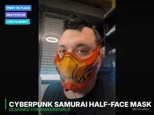 Cyberpunk Samurai Half-Face Mask