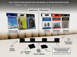 Support / Clip pour sachets à trou Euro