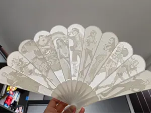 海贼王 草帽海贼团 折扇 浮雕 ONEPIECE 路飞 娜美 索隆 山治 女帝 乔巴 罗宾 艾斯