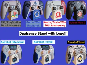 Dualsense Stand w Logo! PS1, Astro, GoW, SM2, GoY